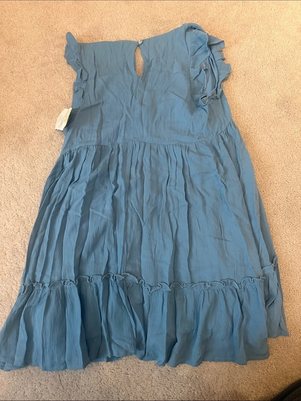 Altar'd State Blue Ruffle-Trim Mini Dress - Picture 2 of 3